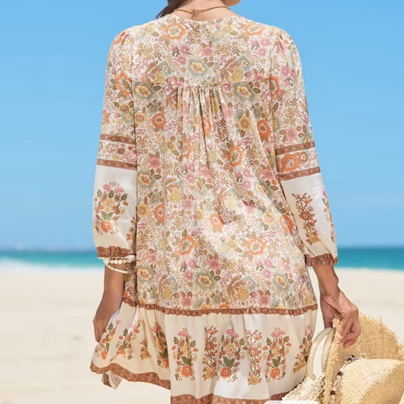 Floral Beach Cover-Up Dress - Picture 6 of 10